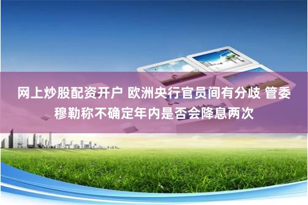 网上炒股配资开户 欧洲央行官员间有分歧 管委穆勒称不确定年内是否会降息两次